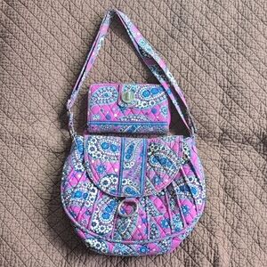 Vera Bradley Pink and Blue Paisley Shoulder Bags
